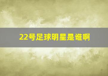 22号足球明星是谁啊