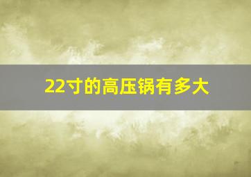 22寸的高压锅有多大