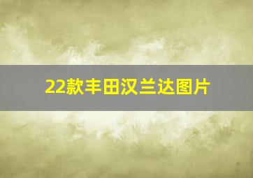 22款丰田汉兰达图片