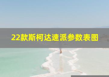 22款斯柯达速派参数表图