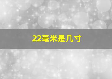 22毫米是几寸