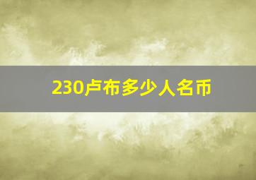 230卢布多少人名币