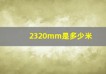 2320mm是多少米