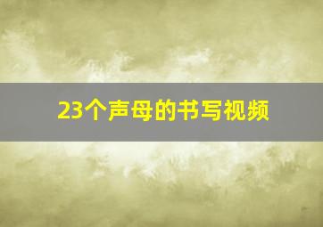 23个声母的书写视频