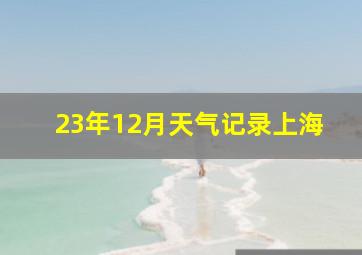 23年12月天气记录上海