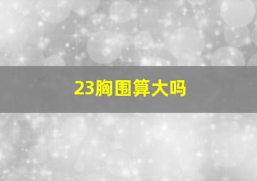 23胸围算大吗