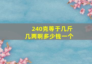 240克等于几斤几两啊多少钱一个