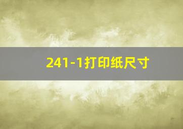 241-1打印纸尺寸