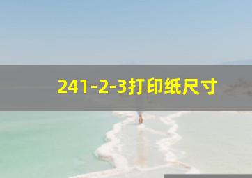 241-2-3打印纸尺寸