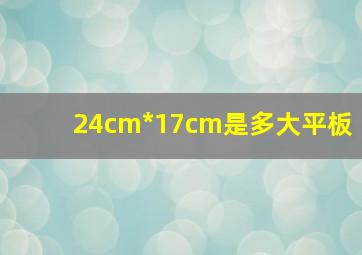 24cm*17cm是多大平板