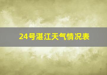 24号湛江天气情况表