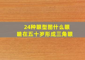 24种眼型图什么眼睛在五十岁形成三角眼