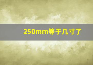 250mm等于几寸了