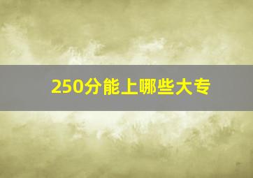 250分能上哪些大专