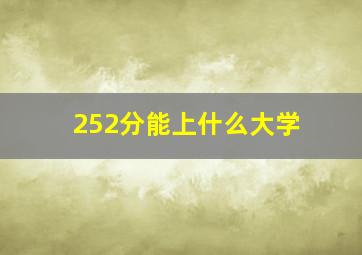 252分能上什么大学