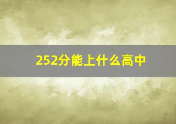 252分能上什么高中