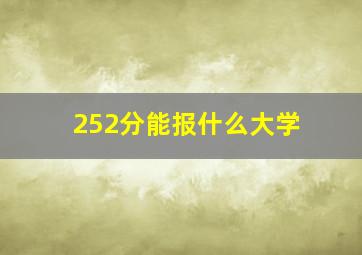 252分能报什么大学