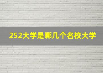 252大学是哪几个名校大学