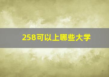 258可以上哪些大学