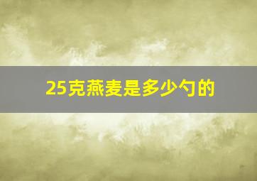 25克燕麦是多少勺的