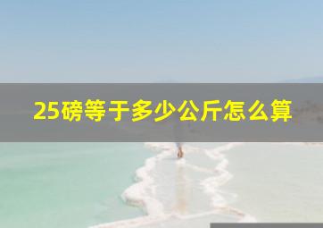 25磅等于多少公斤怎么算