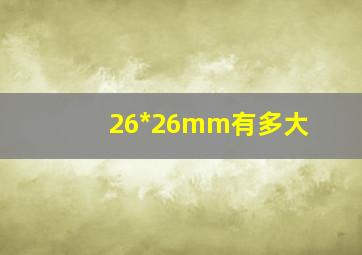 26*26mm有多大