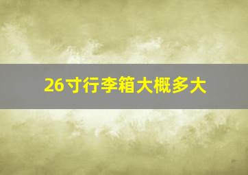 26寸行李箱大概多大