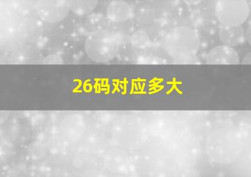 26码对应多大