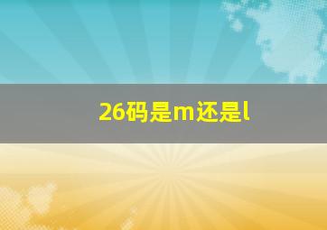 26码是m还是l