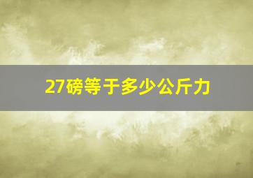 27磅等于多少公斤力