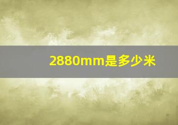 2880mm是多少米