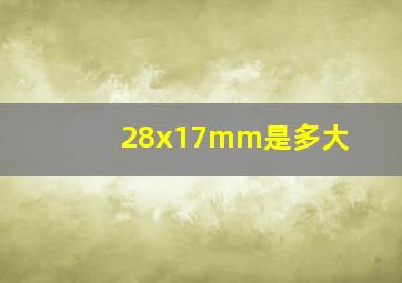 28x17mm是多大