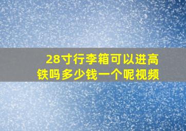 28寸行李箱可以进高铁吗多少钱一个呢视频