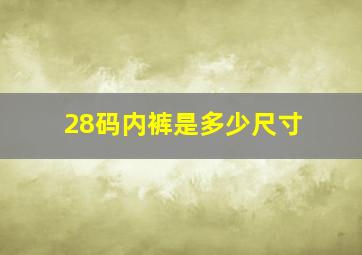 28码内裤是多少尺寸