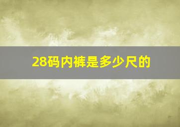 28码内裤是多少尺的