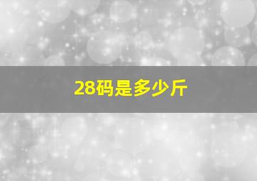 28码是多少斤