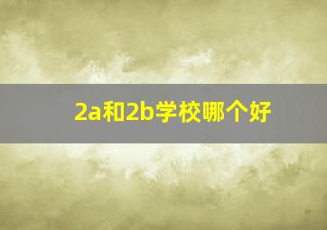 2a和2b学校哪个好