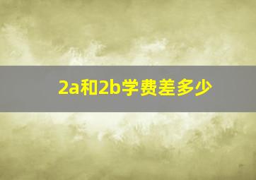 2a和2b学费差多少