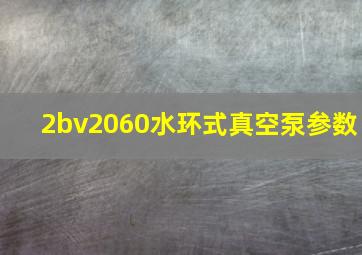 2bv2060水环式真空泵参数