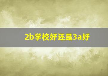 2b学校好还是3a好