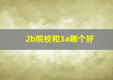 2b院校和3a哪个好