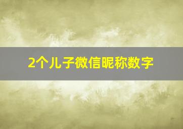 2个儿子微信昵称数字