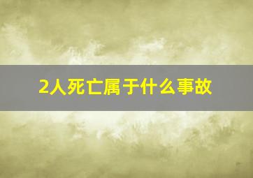 2人死亡属于什么事故