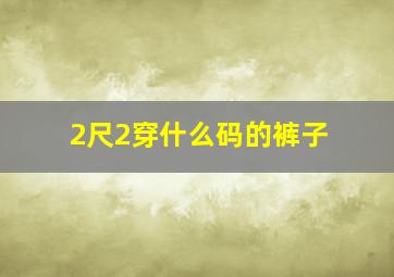 2尺2穿什么码的裤子