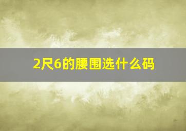 2尺6的腰围选什么码