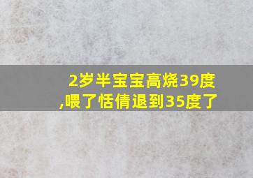 2岁半宝宝高烧39度,喂了恬倩退到35度了