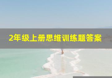 2年级上册思维训练题答案