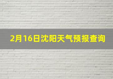 2月16日沈阳天气预报查询