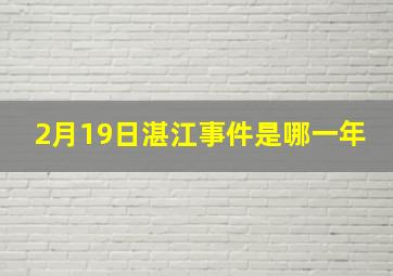 2月19日湛江事件是哪一年