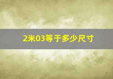 2米03等于多少尺寸